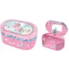PULIO Pecoware Oval Music Box - Unicorn, Wind-Up Twinkle Twinkle Little Star, Spinning Figurine, Mirror, Flocked Lining, Multicolour