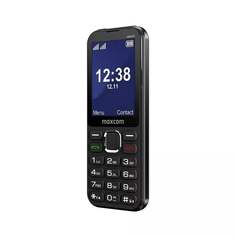 MAXCOM MM282 4G Dual SIM Feature Phone, 2.8-inch TFT Display, KaiOS, 2 MP Camera, 1400 mAh Battery, USB-C, Bluetooth 5.1, Wi-Fi Hotspot, FM Radio, Black
