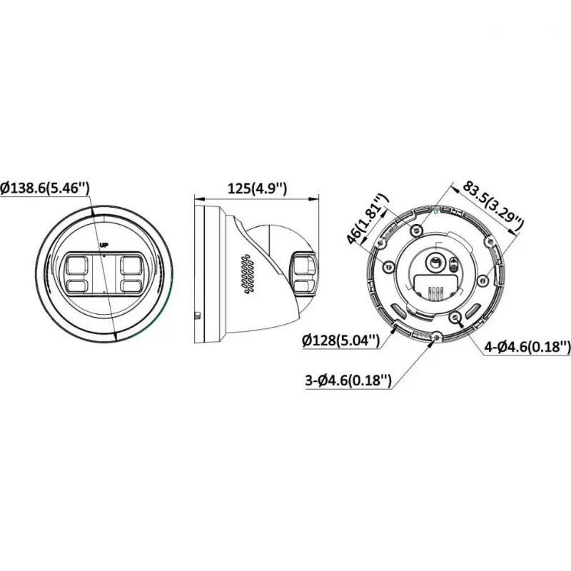 Hikvision DS-2CD2387G3P-LIS2UY/SL(180°)/O-STD Black 8 MP Panoramic Network Camera