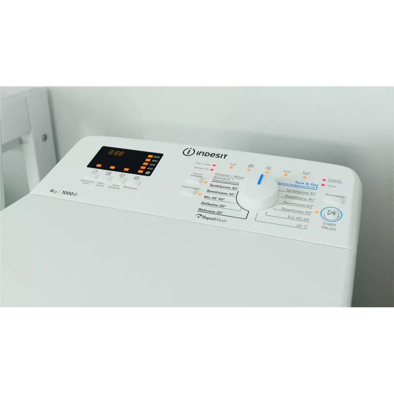 Indesit BTWWS60400PLN Top Load Washing Machine, 6 kg, 1000 rpm, White