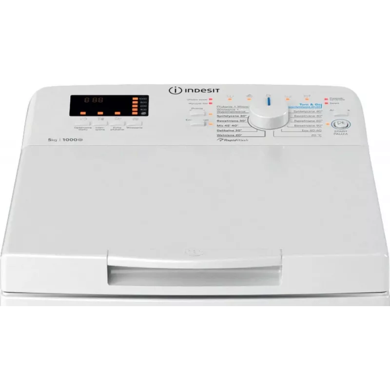 Indesit BTWS50400PLN Top Load Washing Machine, 5 kg, 1000 rpm, White, Energy Class E