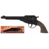 PULIO Cowboy Revolver Metal 8-Shot Cap Gun - Black/Silver with Brown Grips