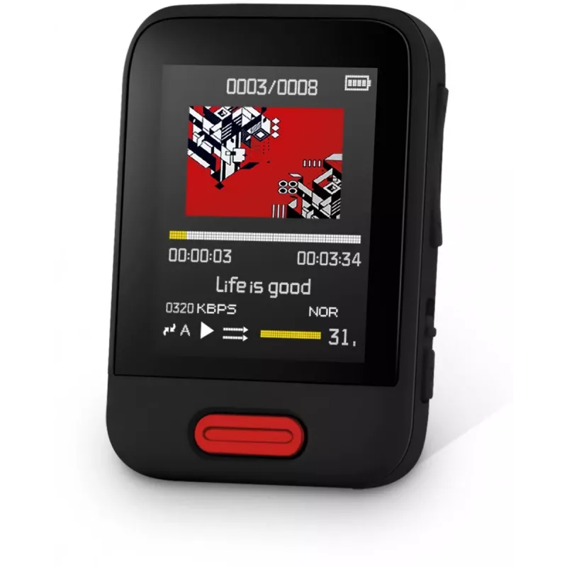 SENCOR SFP 7716BK 16GB Portable MP3/MP4 Player with Bluetooth, 1.8 inch Display, FM Radio, Voice Recorder - Black