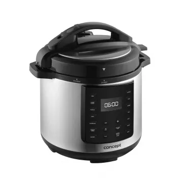CONCEPT CK8001 Multicooker, 5L, 900W, 10 Programs, LED, Non-stick Ceramic Pot, Delay Start, Keep Warm, Black/Silver