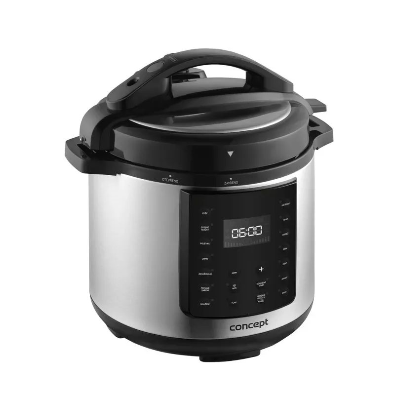 CONCEPT CK8001 Multicooker, 5L, 900W, 10 Programs, LED, Non-stick Ceramic Pot, Delay Start, Keep Warm, Black/Silver