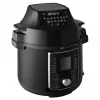 CONCEPT CK8000 Multicooker with Air Fryer Function, 6L Pot, 3.5L Basket, 1500W, 10 Programs, Black/Silver