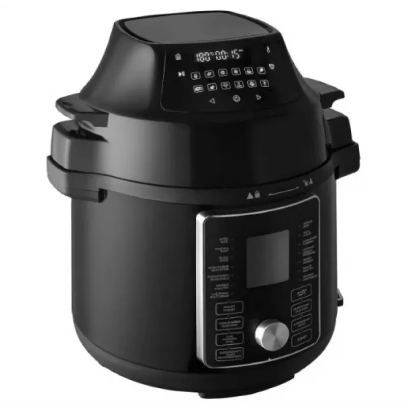 CONCEPT CK8000 Multicooker with Air Fryer Function, 6L Pot, 3.5L Basket, 1500W, 10 Programs, Black/Silver