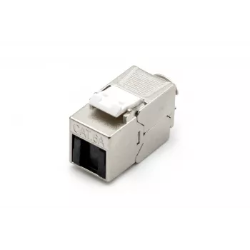 DIGITUS DN-93615-D CAT 6A Shielded Keystone Module, Tool-Free, Zinc Die-Cast, 10GBase-T, 500 MHz, T568A/B, PoE++