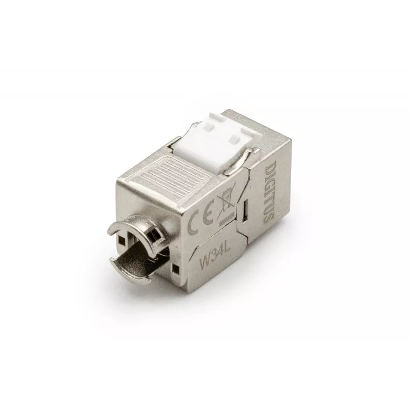 DIGITUS DN-93615-D CAT 6A Shielded Keystone Module, Tool-Free, Zinc Die-Cast, 10GBase-T, 500 MHz, T568A/B, PoE++