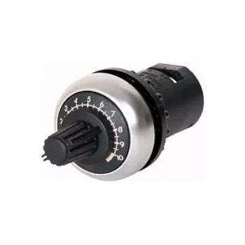 Eaton M22-R10K Potentiometer Front Element, 10 kOhm, Linear Taper, Single Turn, Front Panel Mount, IP66/IP67/IP69K