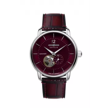Zeppelin Bodensee 8166-5 Automatic Men's Watch 40mm Stainless Steel Black Dial Leather Strap