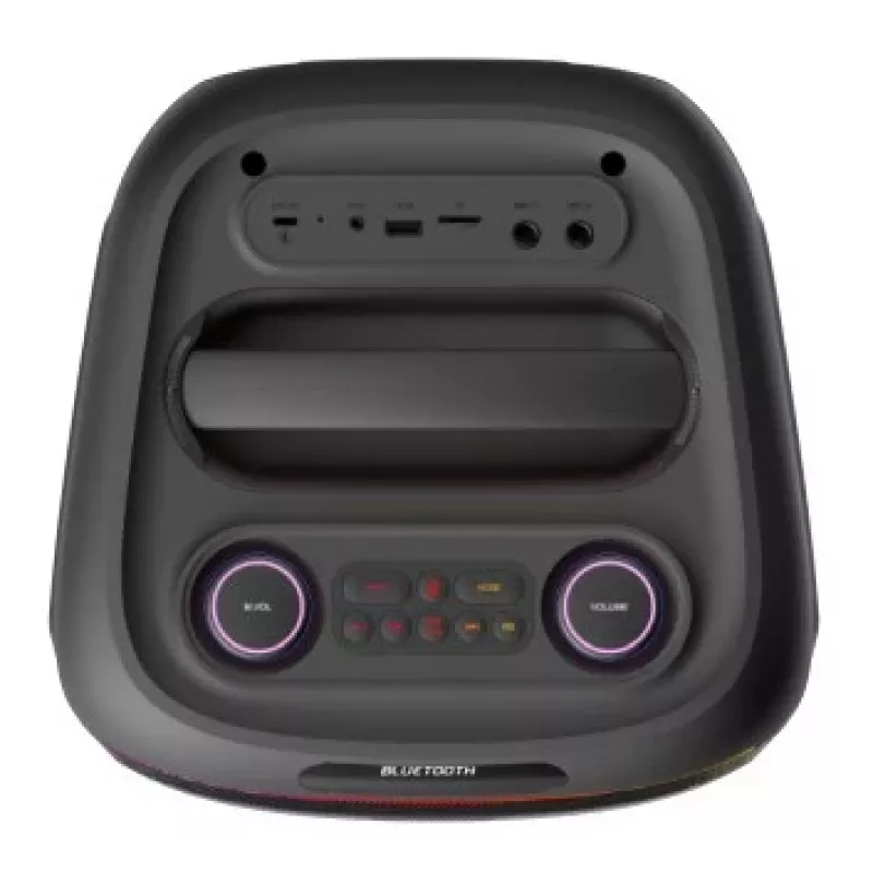 Denver BPS-270 Portable Party Speaker with Bluetooth, 400W PMPO, LED Light Effects, Karaoke, FM Radio, USB/SD/AUX, Mic Input, Black