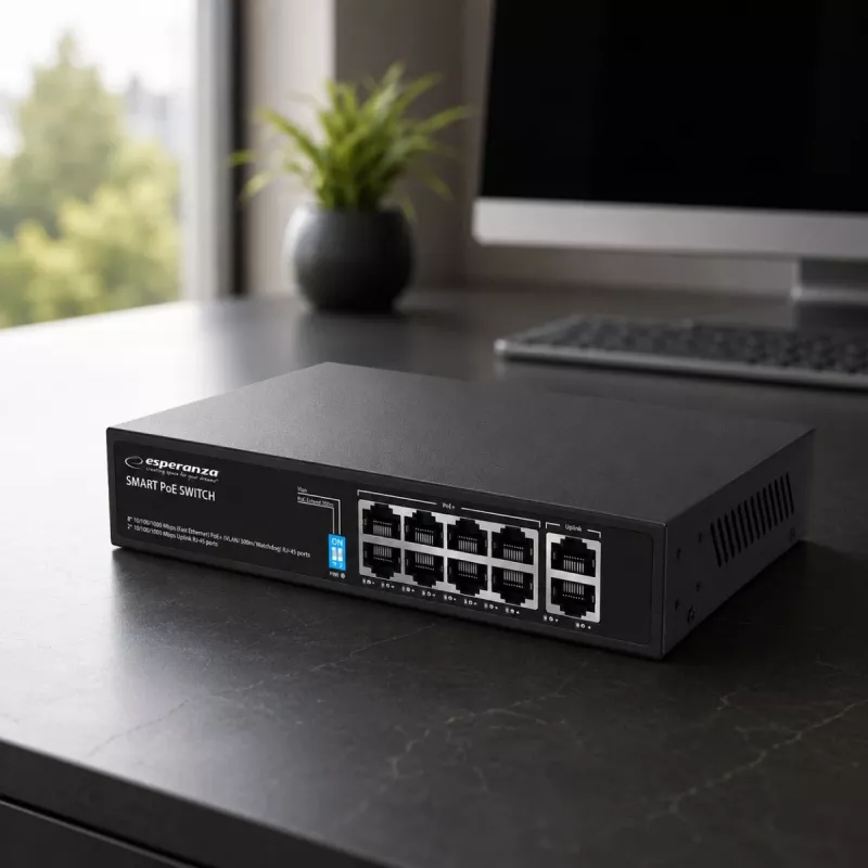 Esperanza 10-Port PoE+ Switch 10/100/1000 120W MATRIX ENS108