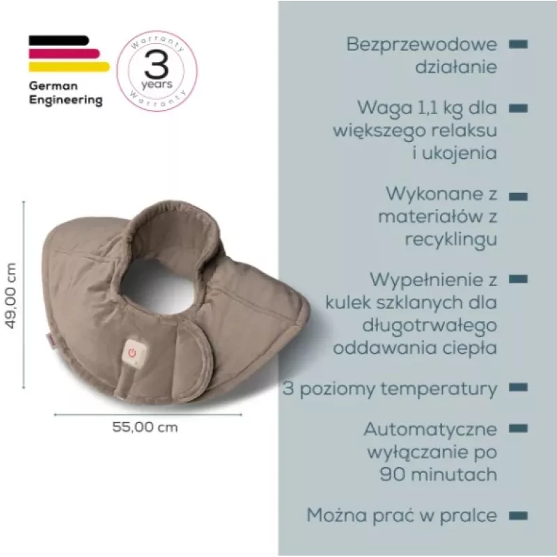 Beurer HK 165 Huggy Heated Cushion Smokey Taupe