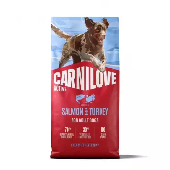 CARNILOVE ACTIVE Dog Dry Made with Salmon & Turkey for Adult All Breeds 12 kg