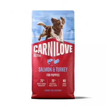 CARNILOVE ACTIVE Dog Dry Made with Salmon & Turkey for Puppies 12 kg