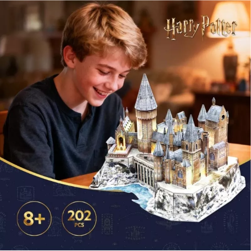 CUBIC FUN 3D Puzzle Harry Potter Hogwarts Great Hall & Astronomy Tower with LED Light – 850 Pieces, Collectible Model Kit