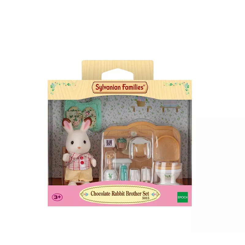 Sylvanian Families Chocolate Rabbit Brother Bathroom Set