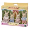 EPOCH Sylvanian Families Milk Rabbit Family Figure Set (4-Piece Collectible, Posable, Removable Outfits)