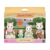 EPOCH Sylvanian Families Milk Cat Family - 4 Collectible Flocked Figures (Father Cyrus, Mother Stella, Son Freddie, Daughter Millie) for Ages 3+