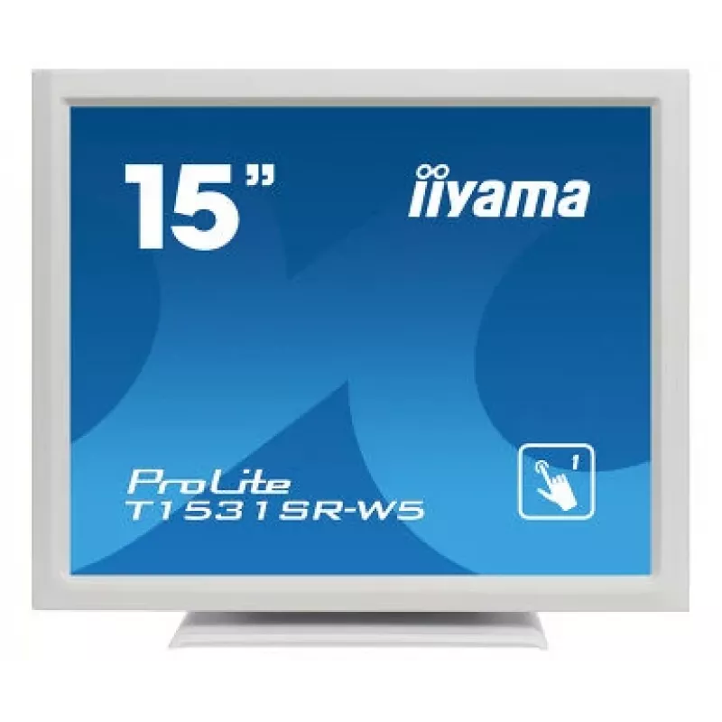 Iiyama ProLite T1531SR-W5 15 inch XGA 4:3 5-Wire Resistive Touchscreen LED Monitor, White