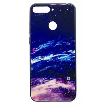 Evelatus Samsung Galaxy A7 (2018) Tempered Glass Back Cover Case - Starry Night