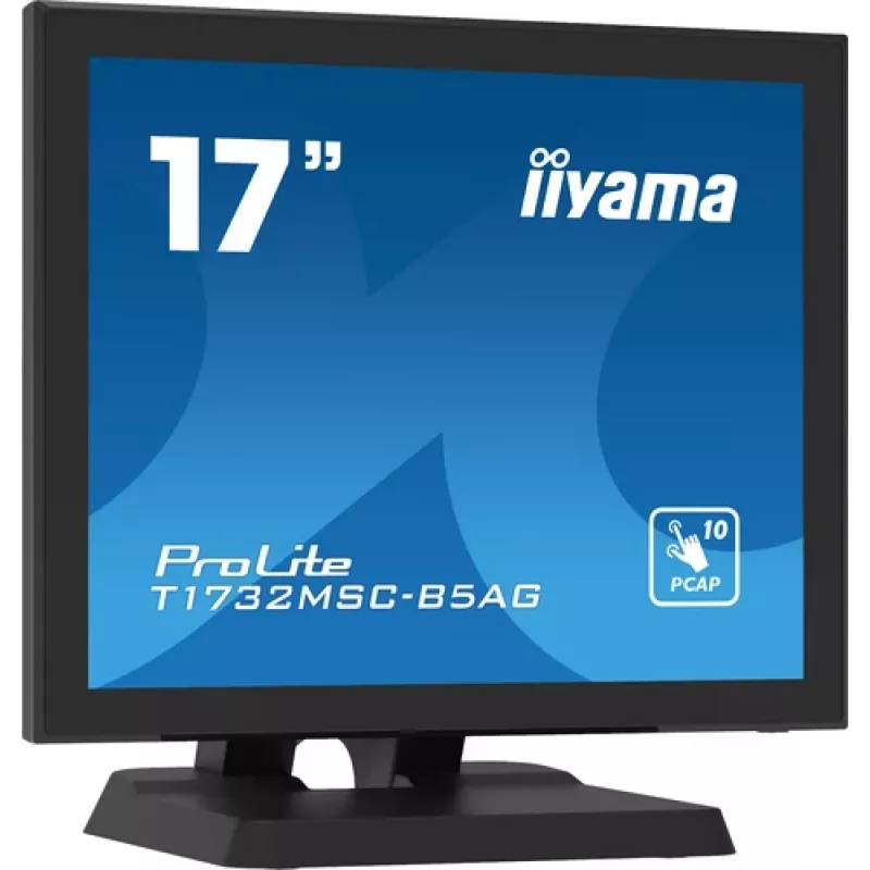 Iiyama ProLite T1732MSC-B5AG 17 inch Touchscreen LED Monitor - 5:4 SXGA, Projective Capacitive, 10-Point Multi-Touch, HDMI/DVI/VGA, USB, Speakers, Black