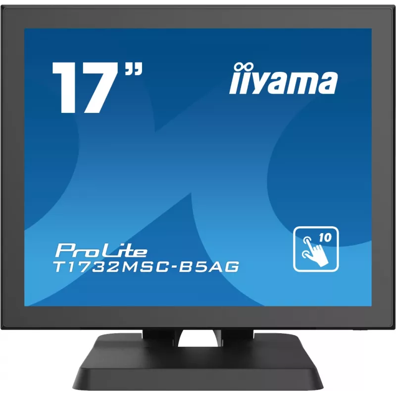 Iiyama ProLite T1732MSC-B5AG 17 inch Touchscreen LED Monitor - 5:4 SXGA, Projective Capacitive, 10-Point Multi-Touch, HDMI/DVI/VGA, USB, Speakers, Black