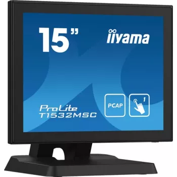 Iiyama ProLite T1532MSC-B5X 15 inch Projective Capacitive Touch LED Monitor - 1024x768 XGA, 10-point, HDMI, DVI, VGA, USB, IP54 Front, 7H, Speakers