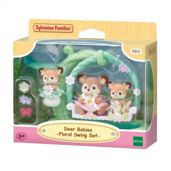 Sylvanian Families Fawn Babies with Flower Swing Playset
