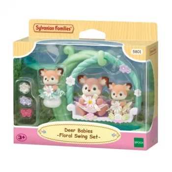 Sylvanian Families Fawn Babies with Flower Swing Playset