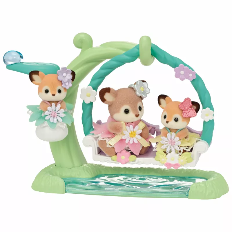 Sylvanian Families Fawn Babies with Flower Swing Playset