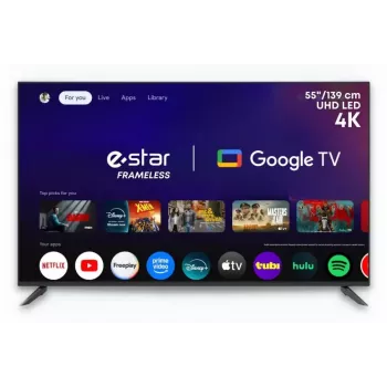 NO NAME LEDTV55A1T2 55-Inch QLED 4K UHD Smart TV with Dolby Vision IQ, HDR10+, Dolby Atmos, VIDAA U5.0, Alexa Built-in, Frameless Design, Game Mode