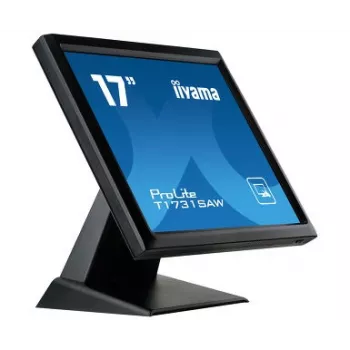 Iiyama ProLite T1731SAW-B5 17 inch LED Touchscreen Monitor - SXGA 1280x1024, TN, SAW, DVI/VGA, USB, Speakers, Black