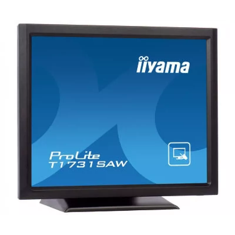Iiyama ProLite T1731SAW-B5 17 inch LED Touchscreen Monitor - SXGA 1280x1024, TN, SAW, DVI/VGA, USB, Speakers, Black