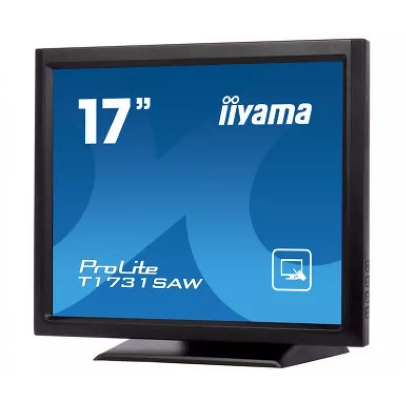 Iiyama ProLite T1731SAW-B5 17 inch LED Touchscreen Monitor - SXGA 1280x1024, TN, SAW, DVI/VGA, USB, Speakers, Black