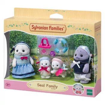 Sylvanian Families Seal Family Figure Set - Glenn, Amanda & Baby Nicola with Accessories