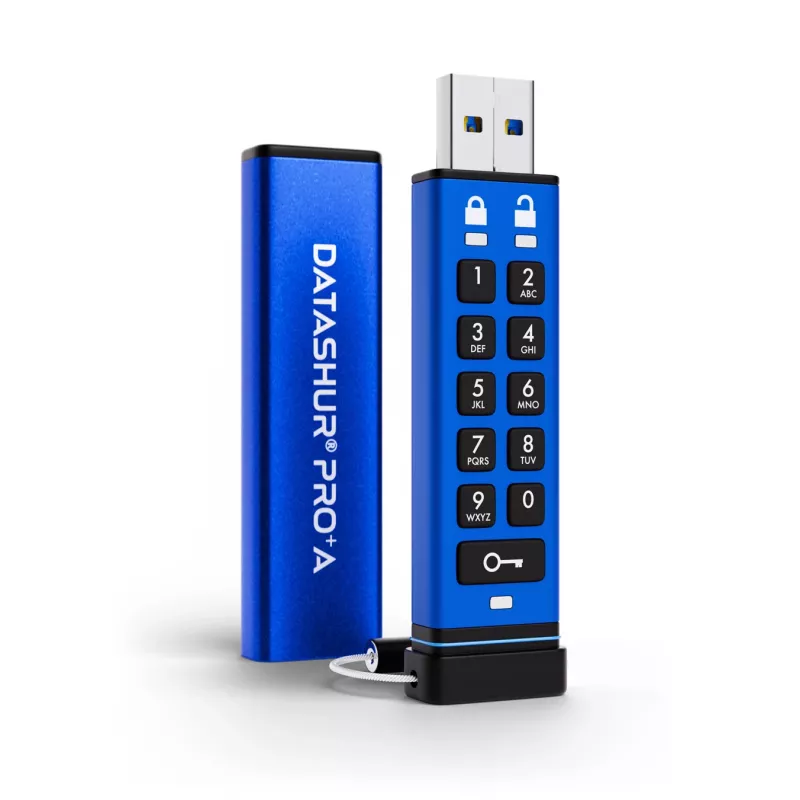 iStorage datAshur PRO+A 64GB USB-C Flash Drive, AES 256-bit XTS Hardware Encryption, PIN Authenticated, FIPS 140-2 Level 3, IP68 Water & Dust Resistant, Rugged Aluminium, Zero-Footprint