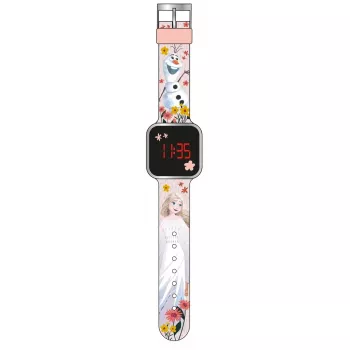 PULIO Digital Watch LED Diakakis - Frozen Kids' Timepiece with Red LED Display, Blue/Purple Silicone Strap, Official Disney Frozen Theme