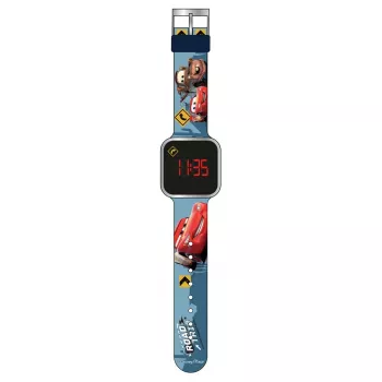 PULIO Kids Digital Watch with LED Display - Disney Pixar Cars Theme, Red/Black