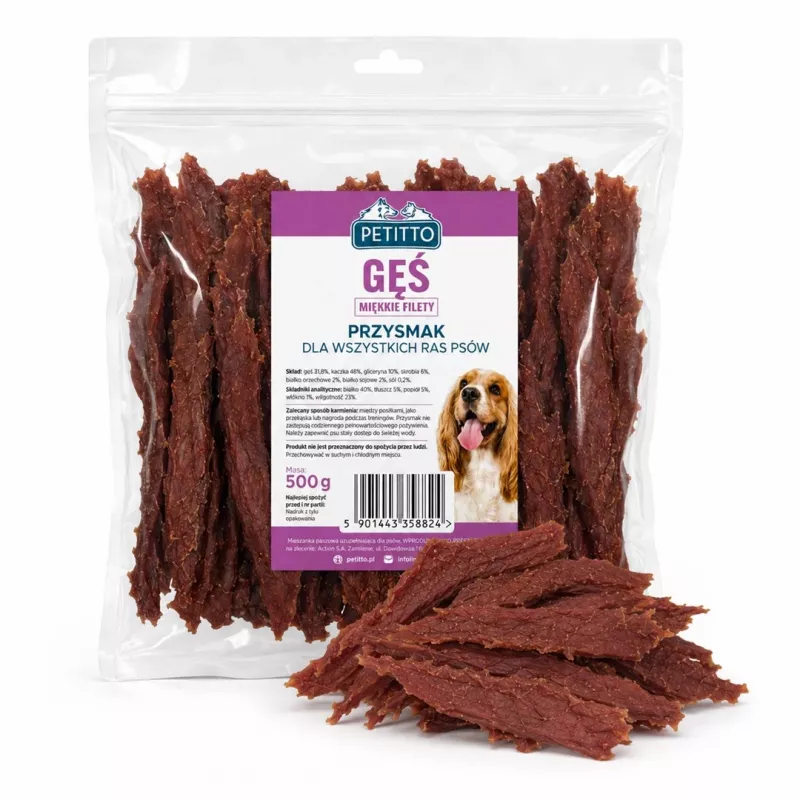 PETITTO Soft Goose Fillets for Dogs 500g