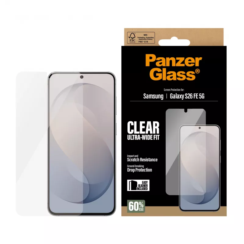 PanzerGlass Ultra-Wide Fit Screen Protector for Samsung Galaxy S24 FE with EasyAligner