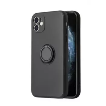 iLike Apple iPhone 13 Pro Max Silicone Ring Case Black
