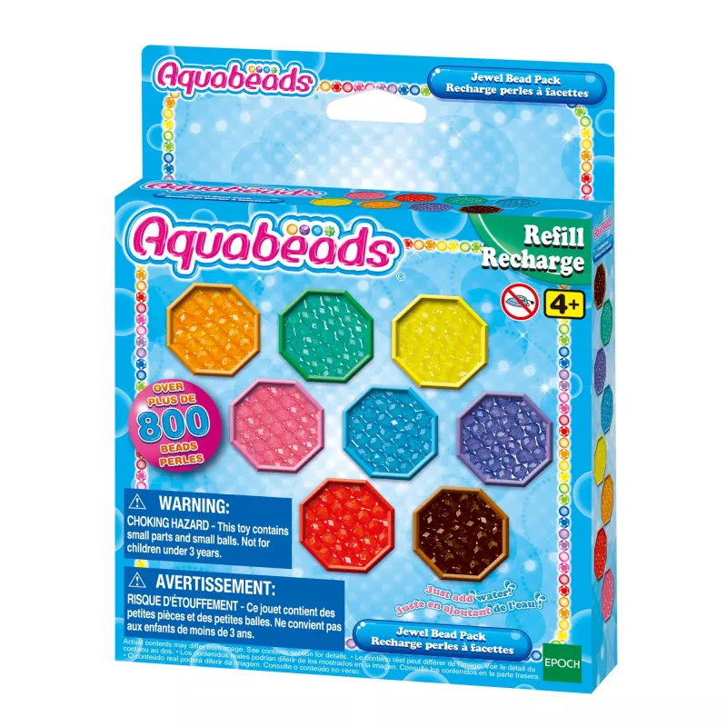 EPOCH Aquabeads Glitter Beads Refill Set - 800 Beads in 8 Colours