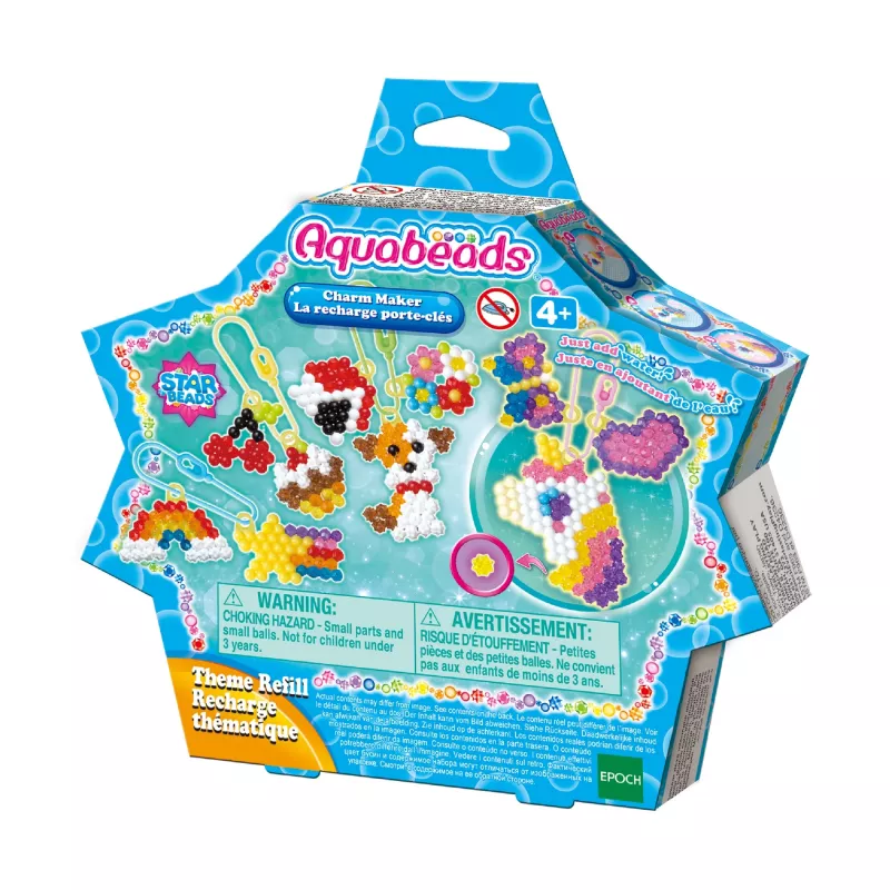 EPOCH Aquabeads Charm & Pendant Set - Over 600 Beads, 10+ Designs, Water-Activated Craft Kit for Ages 4+