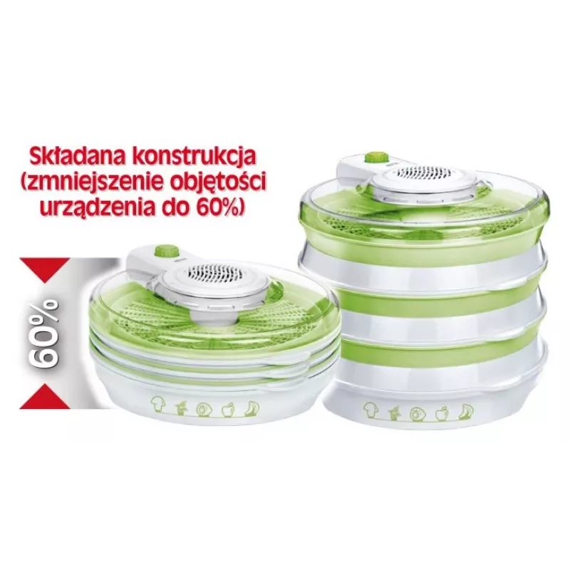 MPM Mushroom Dryer MSG-06 - 5-Tray Food Dehydrator, 250W, Adjustable Temperature 35-70°C, White