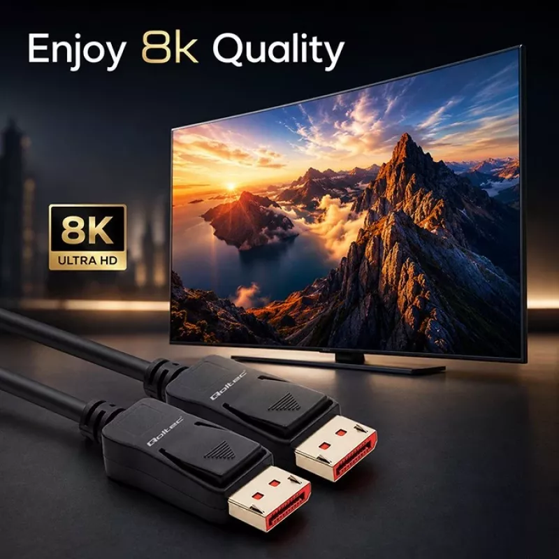 QOLTEC DisplayPort Cable M/M V2.1 40G 0.5m