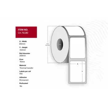 Capture Label 102 x 152mm Core 76mm Thermal Transfer Uncoated