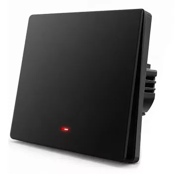 Qoltec 52722 Smart Wi-Fi Light Switch, 1-Channel, Touch Panel, Timer, Tuya/Smart Life, Black