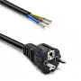 QOLTEC 54598 Schuko CEE 7/7 to Stripped & Soldered Power Cable 3m H05VV-F 3x1.0mm² Black